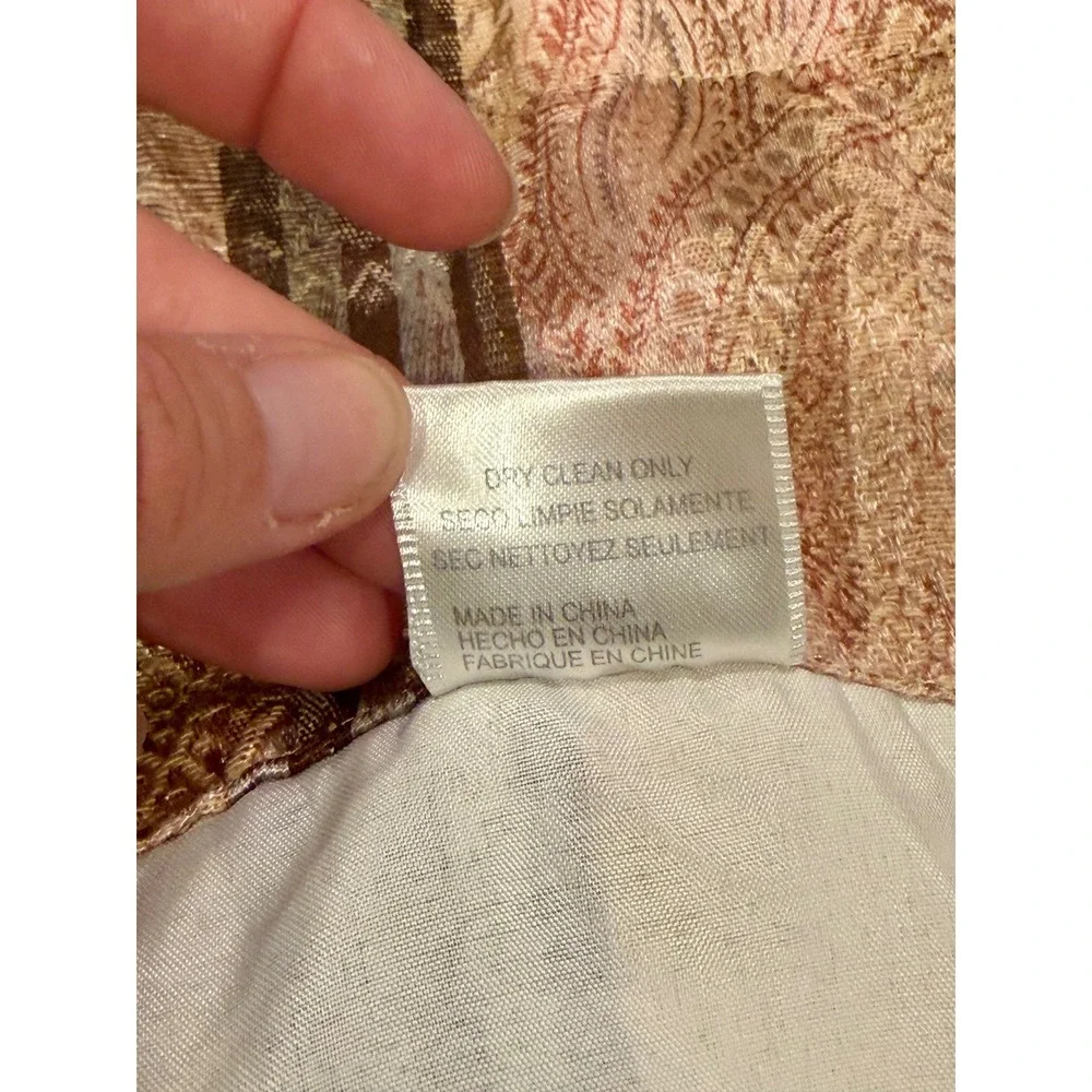 VTG Croscill Dover Manor Striped Paisley 1 Panel Curtain Bronze‎ Tan Lined